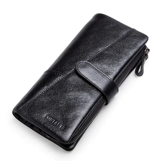 Genuine Leather Women's Long Wallet